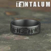 The Stag Men's Wedding Band in Grey Tantalum - 7mm Width by Tantalum