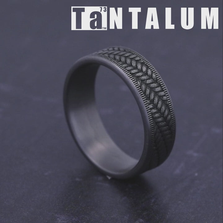 The Vanguard Men's Wedding Band in Grey Tantalum - 7mm Width by Tantalum