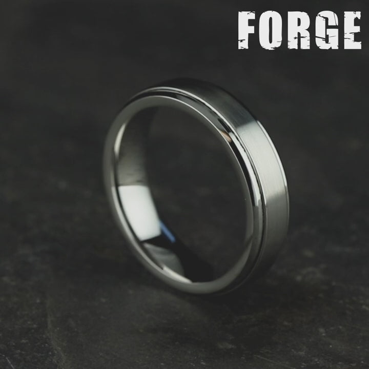 The Duke Men's Wedding Band in White Cobalt - 6mm Width by Forge