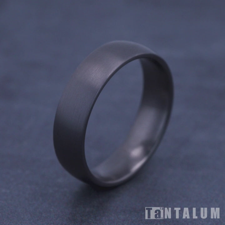 The Watchman Men's Wedding Band in Grey Tantalum - 6mm Width by Tantalum