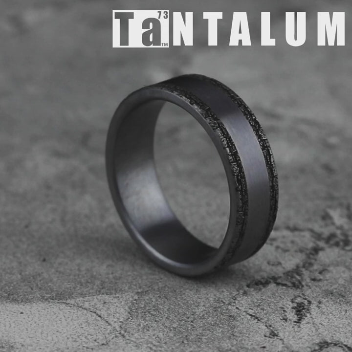 The Hadrian Men's Wedding Band in Grey Tantalum - 7mm Width by Tantalum