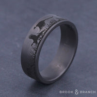 The Pointer Men's Wedding Band in Grey Tantalum - 7mm Width by Brook and Branch