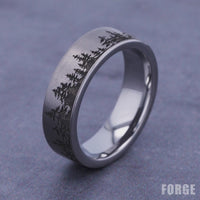 The Evergreen Men's Wedding Band in Tungsten - 7mm Width by Forge