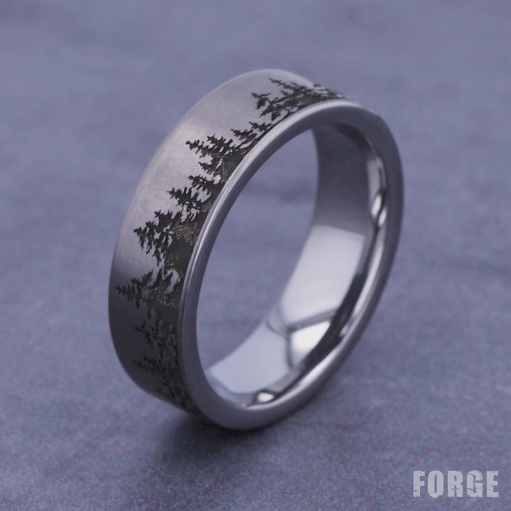 The Evergreen Men's Wedding Band in Tungsten - 7mm Width by Forge