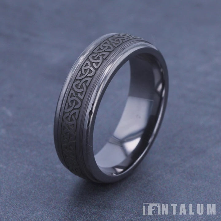 The Limerick Men's Wedding Band in Grey Tantalum - 7mm Width by Tantalum