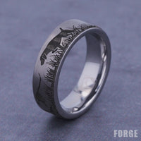 The Pointer Men's Wedding Band in Tungsten - 7mm Width by Forge