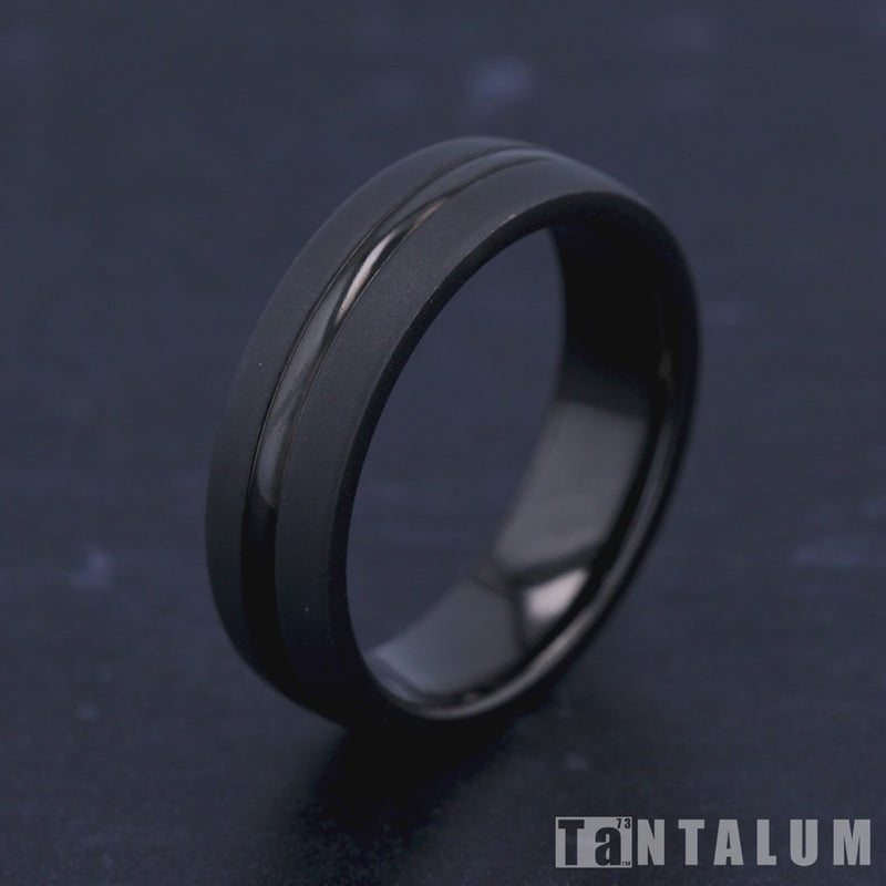 The Corporal Men's Wedding Band in Tantalum - 6.5mm Width by Tantalum