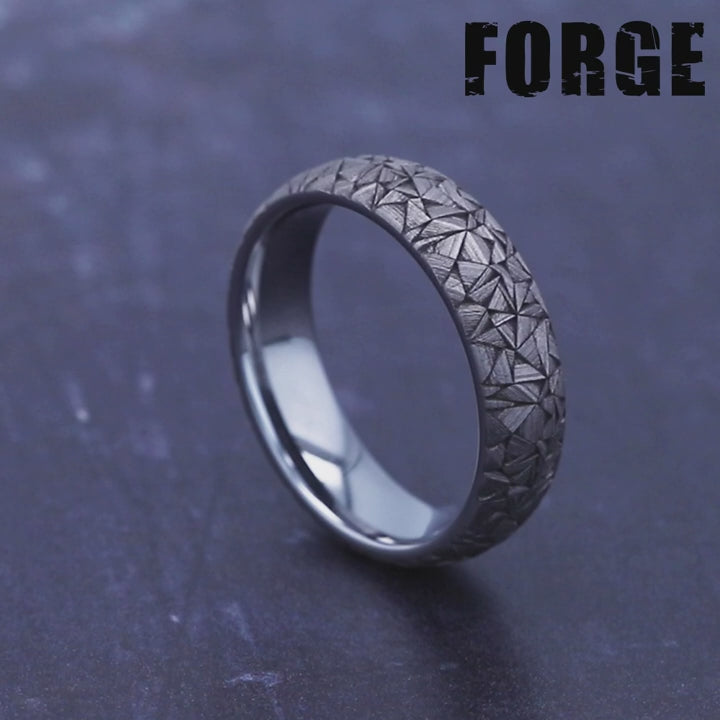 The Kaleidoscope Men's Wedding Band in Tungsten - 6mm Width by Forge