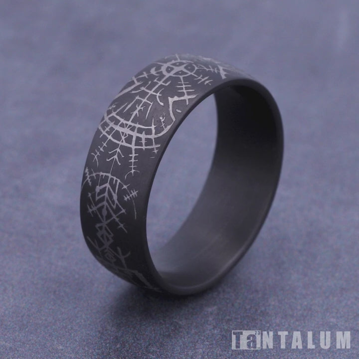 The Viking Men's Wedding Band in Tantalum - 8mm Width by Tantalum