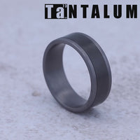 The Duke Men's Wedding Band in Grey Tantalum and Black Titanium - 8mm Width by Tantalum