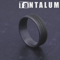 The Cordovan Men's Wedding Band in Grey Tantalum - 7mm Width by Tantalum