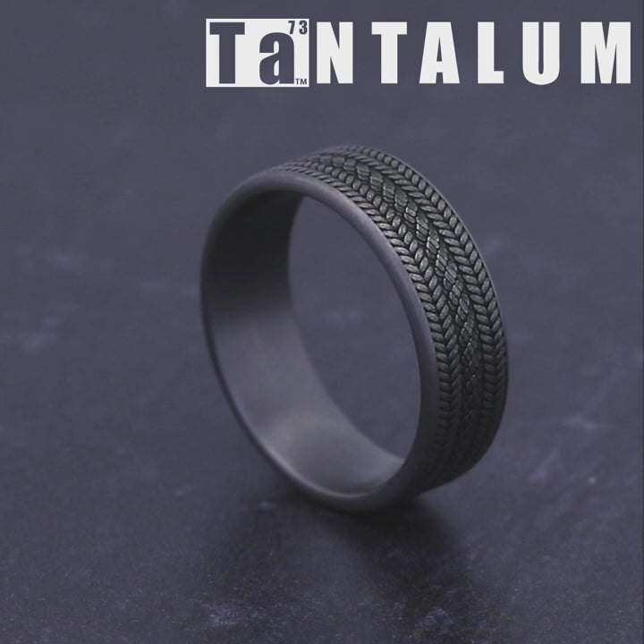 The Cordovan Men's Wedding Band in Grey Tantalum - 7mm Width by Tantalum