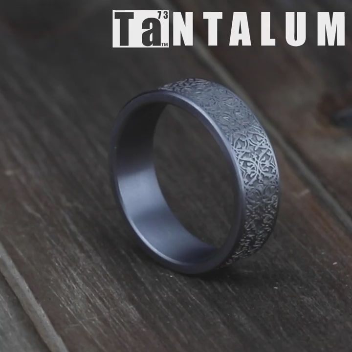 The Conquerer Men's Wedding Band in Grey Tantalum - 7mm Width by Tantalum