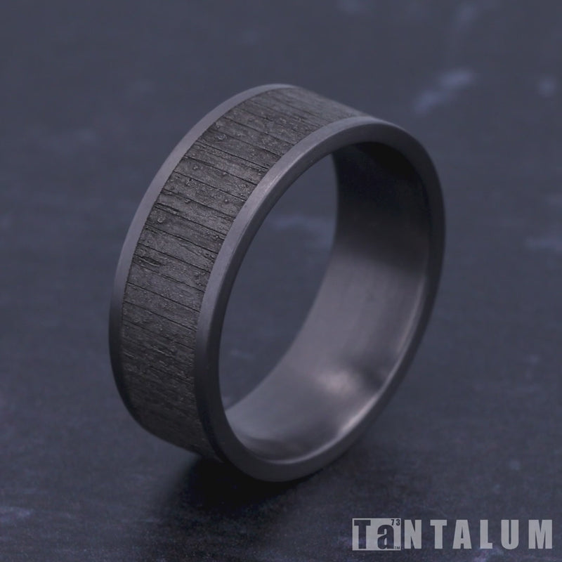 The Alder Men's Wedding Band in Grey Tantalum - 8mm Width by Tantalum