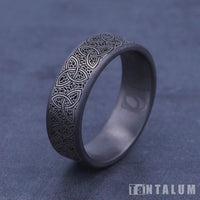The Keltar Men's Wedding Band in Grey Tantalum and Grey/Black Titanium - 7.5mm Width by Tantalum