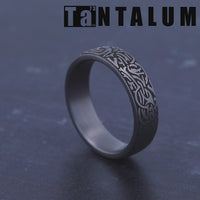 Thors Hammer Men's Wedding Band in Grey Tantalum - 6.5mm Width by Tantalum
