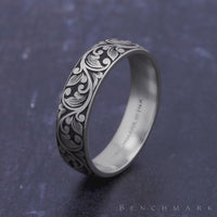 The Forum Men's Wedding Band in 14K White Gold - 6mm Width by Benchmark
