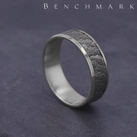 The Caldera Men's Wedding Band in 14K White Gold - 7mm by Benchmark