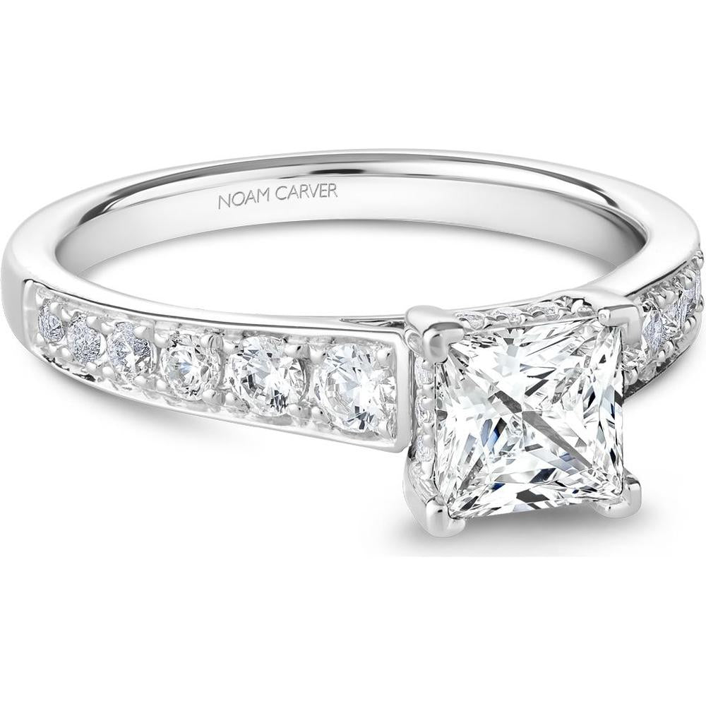 Princess-Cut Diamond Engagement Ring with Channel-Set Band in White Gold by Noam Carver<em> - Choose Your Center Diamond: 1 to 5 Carats, Sustainable Lab-Grown or Natural Earth-Mined</em>
