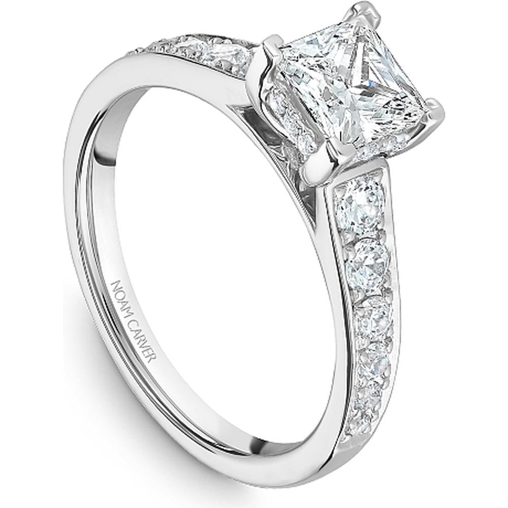 Princess-Cut Diamond Engagement Ring with Channel-Set Band in White Gold by Noam Carver<em> - Choose Your Center Diamond: 1 to 5 Carats, Sustainable Lab-Grown or Natural Earth-Mined</em>