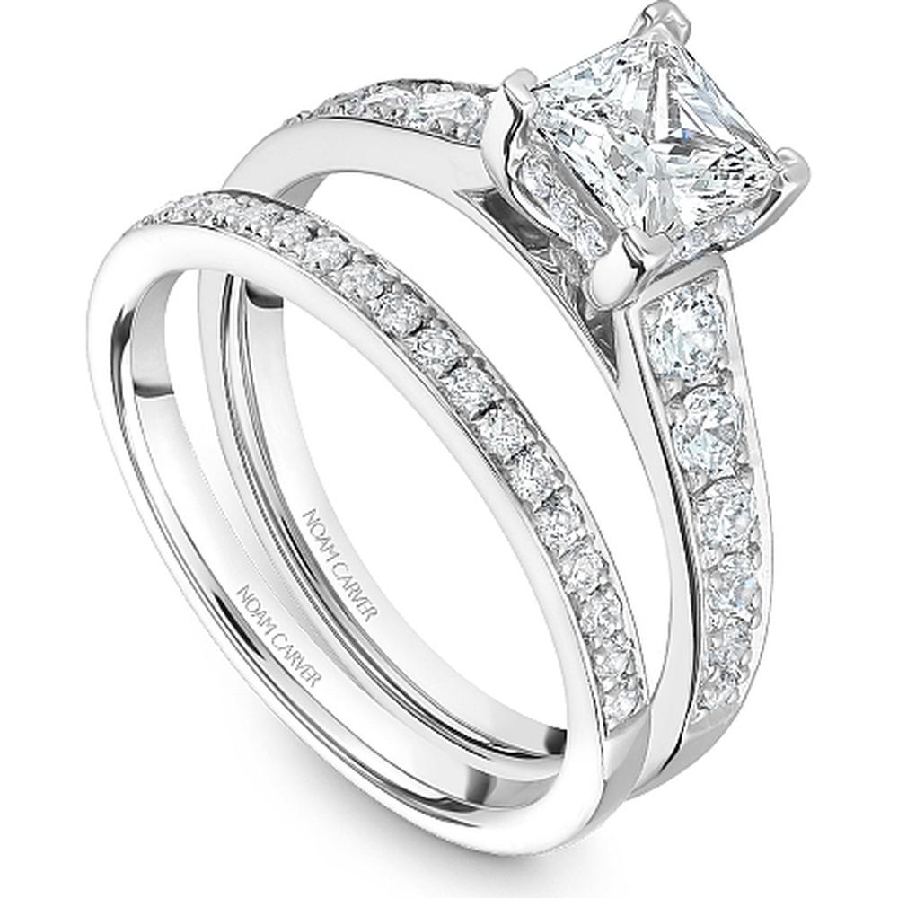Princess-Cut Diamond Engagement Ring with Channel-Set Band in White Gold by Noam Carver<em> - Choose Your Center Diamond: 1 to 5 Carats, Sustainable Lab-Grown or Natural Earth-Mined</em>