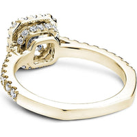 Princess Cut Diamond Engagement Ring with Halo Setting and Pav&eacute; Band in Yellow Gold by Noam Carver<em> - Choose Your Center Diamond: 1 to 5 Carats, Sustainable Lab-Grown or Natural Earth-Mined</em>