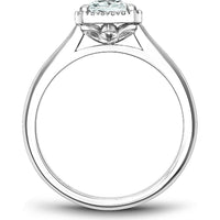 Princess Cut Diamond Engagement Ring with Halo Setting and Tapered Band in White Gold by Noam Carver<em> - Choose Your Center Diamond: 1 to 5 Carats, Sustainable Lab-Grown or Natural Earth-Mined</em>