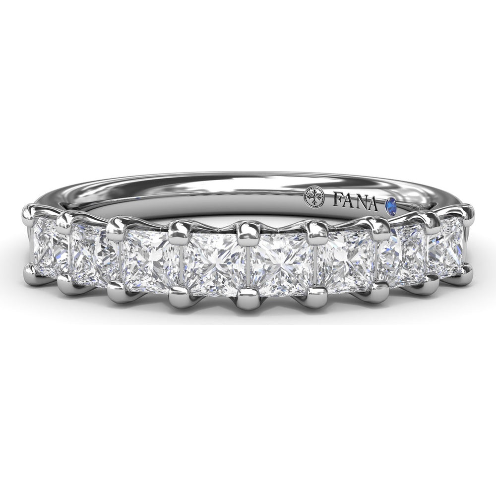 Princess Cut Diamond Wedding Band with Shared-Prong Setting by Fana - 0.78 Carat Total Diamond Weight