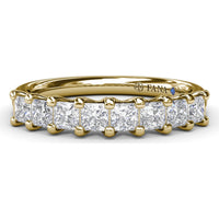 Princess Cut Diamond Wedding Band with Shared-Prong Setting by Fana - 0.78 Carat Total Diamond Weight
