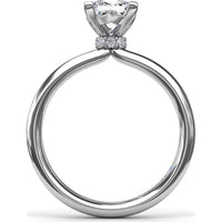 Princess-Cut Engagement Ring Setting with Hidden Pavé Halo by Fana - 0.06 Carat Total Diamond Weight