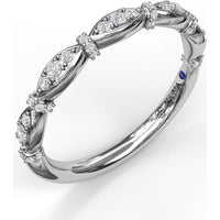 Prong Set Round Diamond Marquise Shape Band by Fana - 0.22 Carat Total Diamond Weight