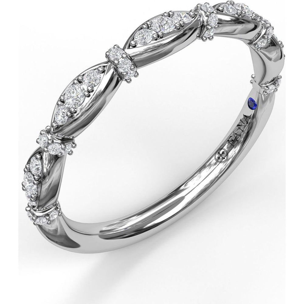 Prong Set Round Diamond Marquise Shape Band by Fana - 0.22 Carat Total Diamond Weight