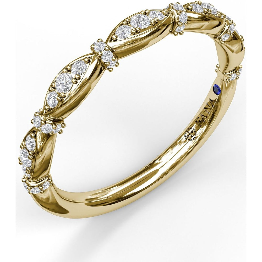 Prong Set Round Diamond Marquise Shape Band by Fana - 0.22 Carat Total Diamond Weight