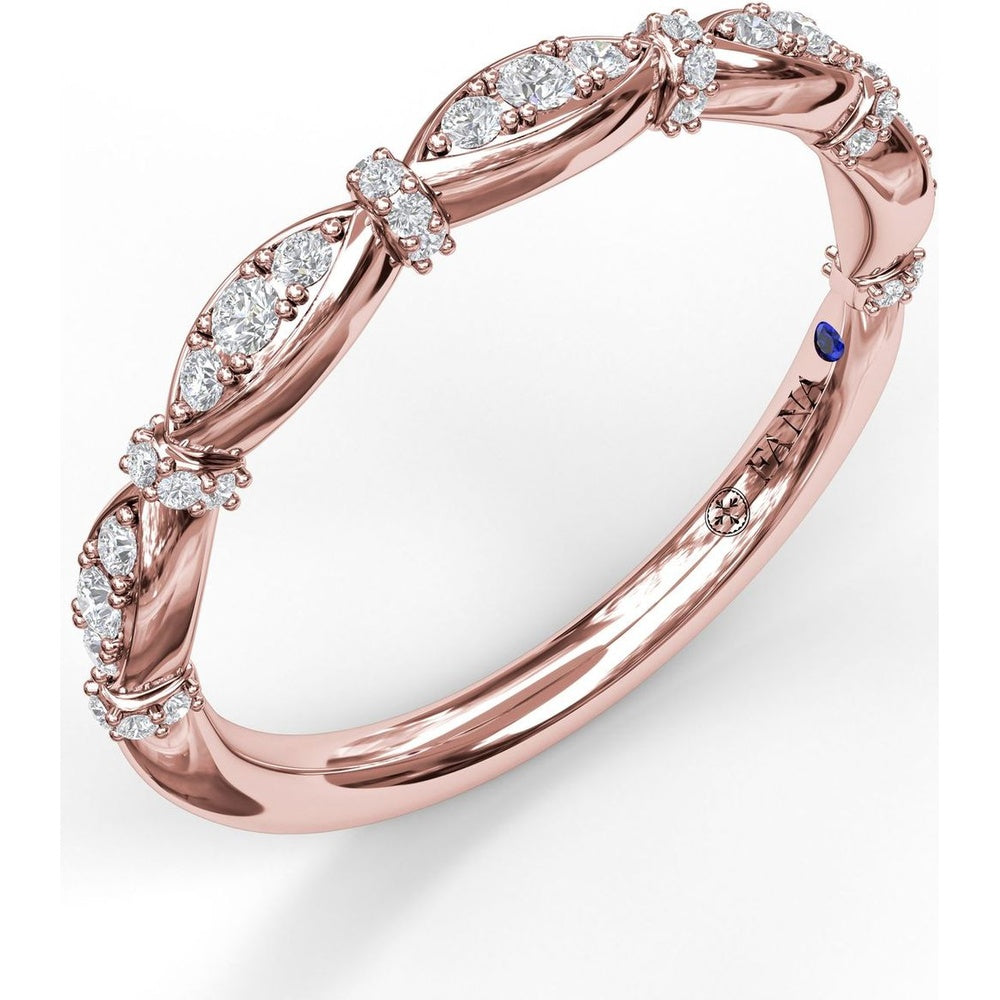 Prong Set Round Diamond Marquise Shape Band by Fana - 0.22 Carat Total Diamond Weight