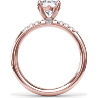Quarter Band Diamond Engagement Ring Setting with Pavé Round Diamonds by Fana - 0.12 Carat Total Diamond Weight