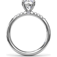 Quarter Band Diamond Engagement Ring Setting with Pavé Round Diamonds by Fana - 0.12 Carat Total Diamond Weight