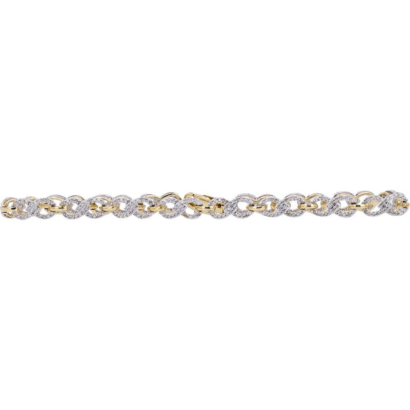 Radiant 10K Yellow Gold 1 Carat Diamond Infinity Bracelet