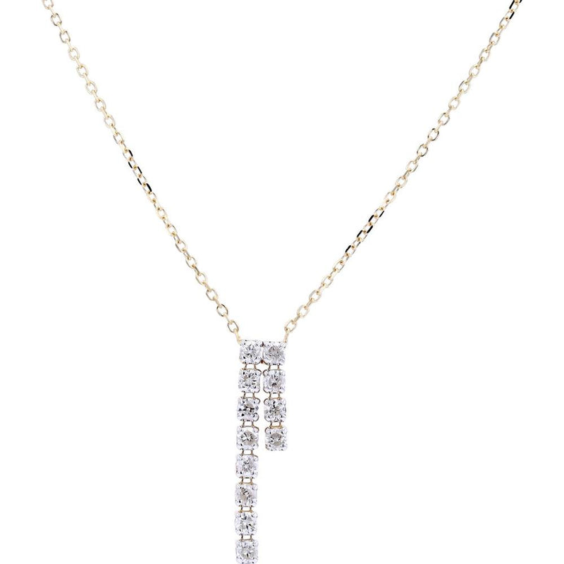 Radiant 14K Gold Asymmetrical Diamond Necklace - 0.33 Carats