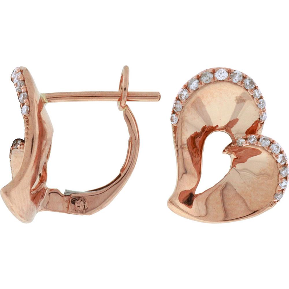 Radiant 14K Rose Gold Diamond Earrings - 0.18 Carat Total Diamond Weight