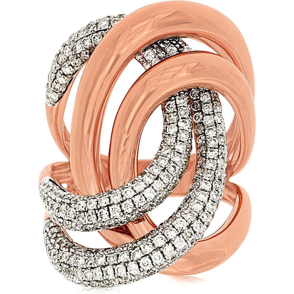 Radiant 14K Rose Gold Diamond Engagement Ring - 1.60 Carat