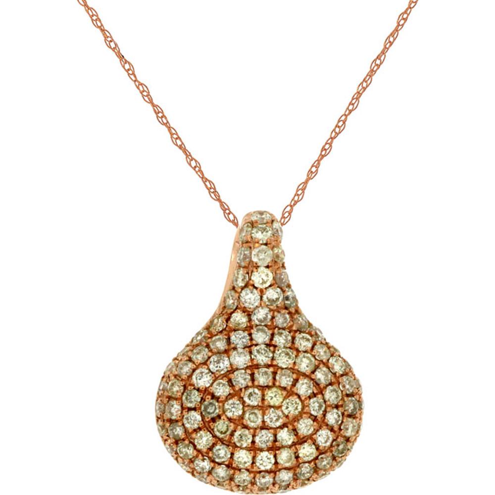 Radiant 14K Rose Gold Diamond Pendant - 0.45 Carat
