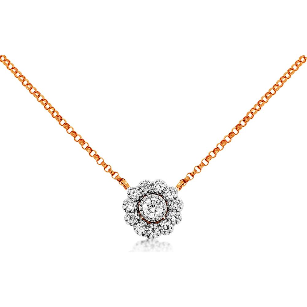 Radiant 14K Rose Gold Diamond Pendant Necklace - 0.26 Carat Total Diamond Weight