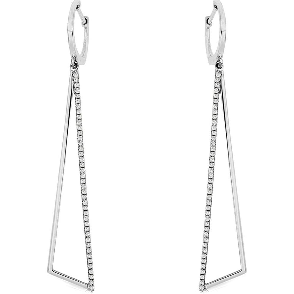 Radiant 14K White Gold Diamond Earrings - 0.31 Carat Total Diamond Weight