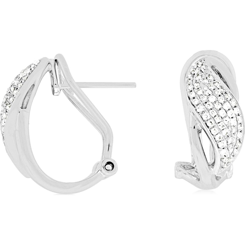 Radiant 14K White Gold Diamond Earrings - 0.35 Carat Total Diamond Weight
