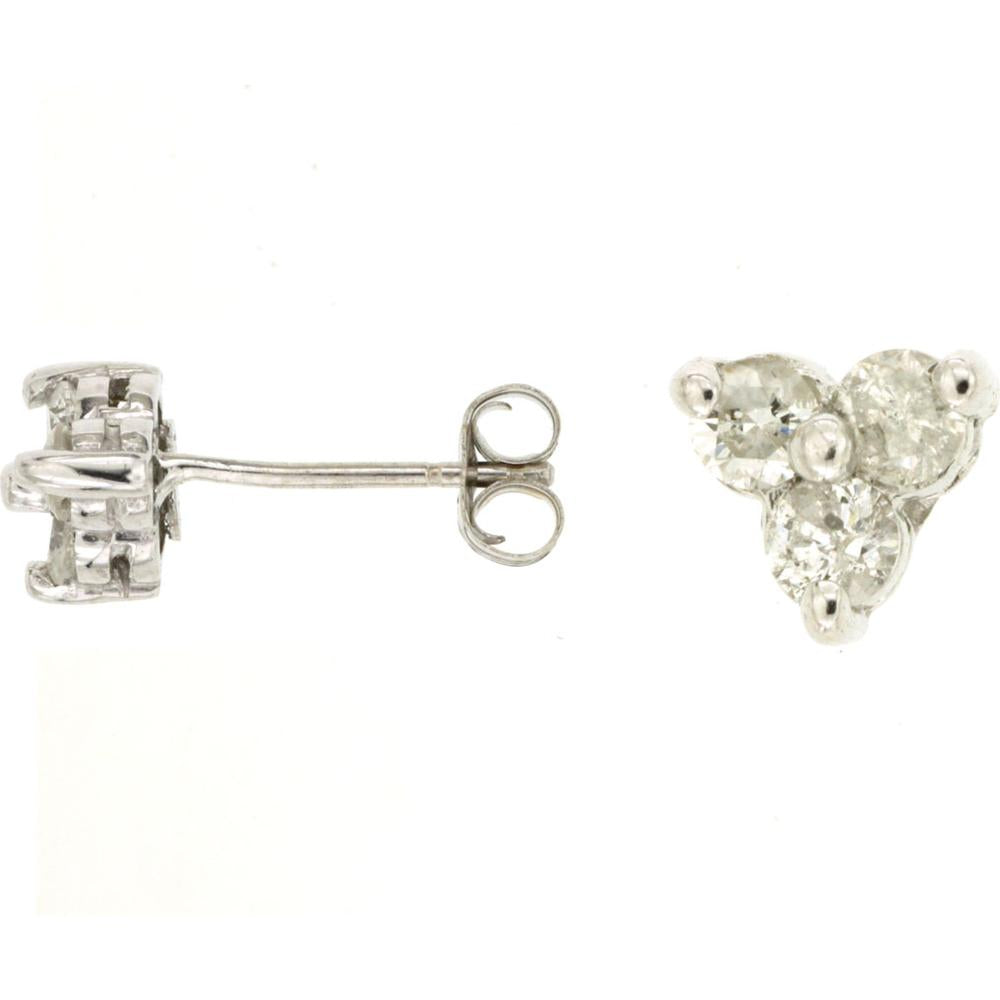 Radiant 14K White Gold Diamond Earrings - 0.50 Carat Total Diamond Weight