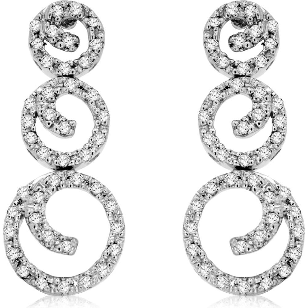 Radiant 14K White Gold Diamond Earrings - 0.52 Carat Oval Diamond
