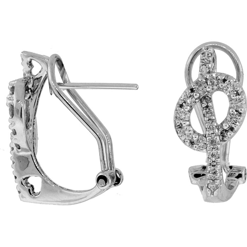 Radiant 14K White Gold Diamond Earrings - 0.58 Carat Total Weight
