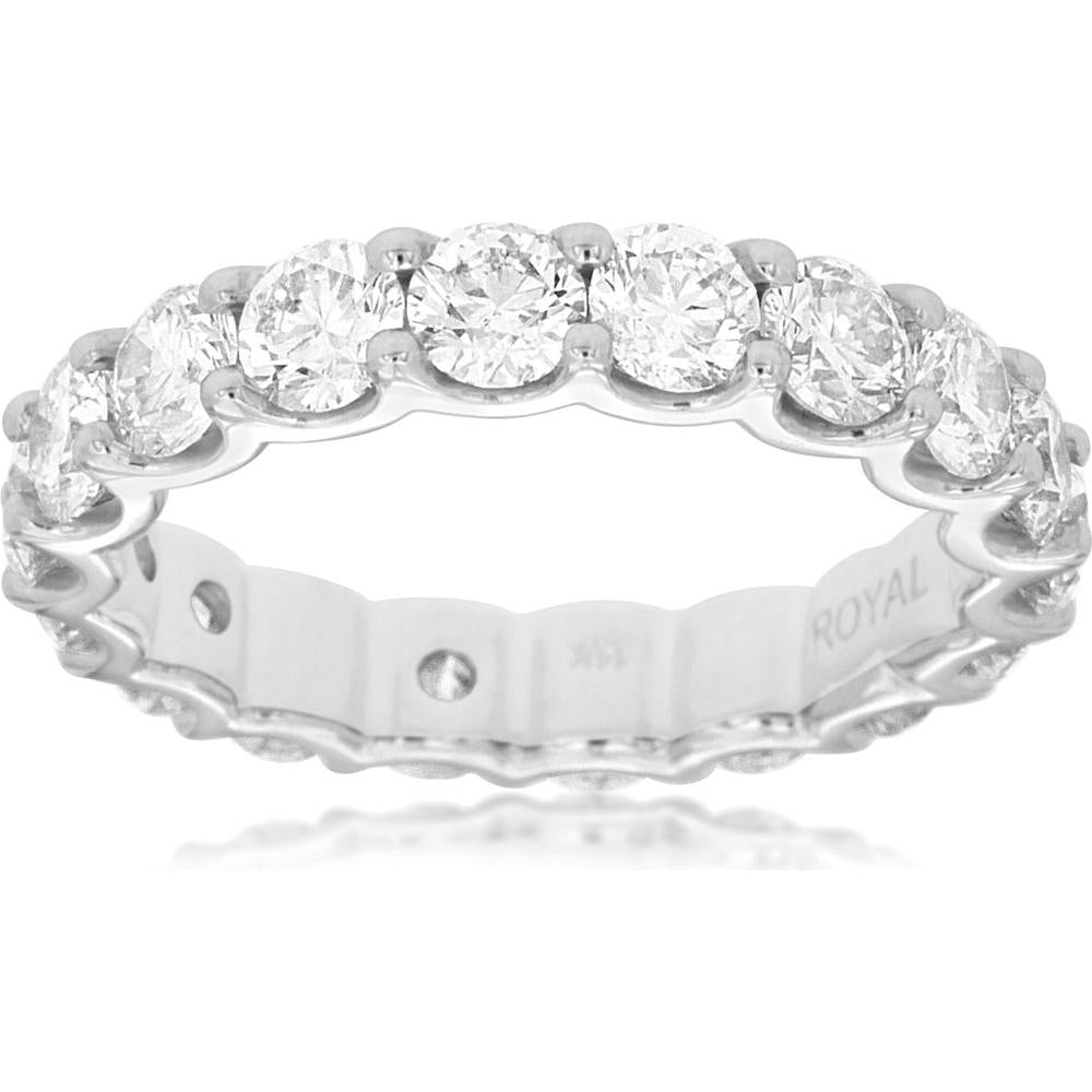 Radiant 14K White Gold Diamond Eternity Band - 3.50 Carat Total Diamond Weight