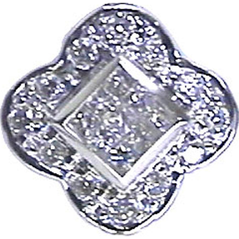 Radiant 14K White Gold Diamond Pendant - 0.25 Carat Round & Princess Cut Diamonds