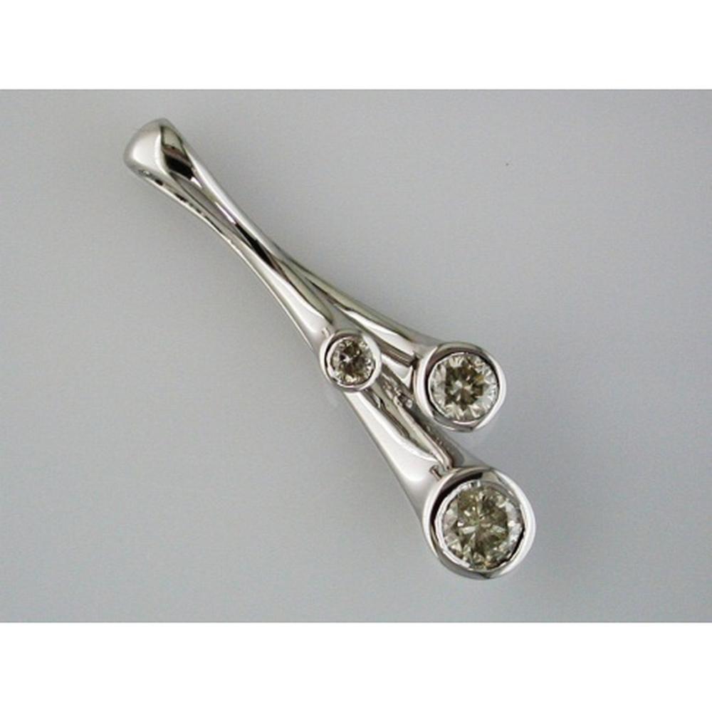 Radiant 14K White Gold Diamond Pendant - 0.50 Carat Total Diamond Weight